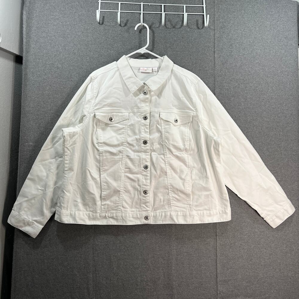 Belle by Kim Gravel Classic Jean Jacket Size 2X White